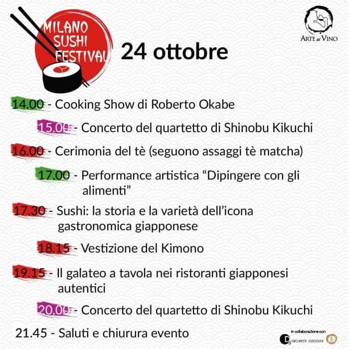 Milano Sushi Festival: programma eventi di domenica 24 ottobre in Piazza Città di Lombardia