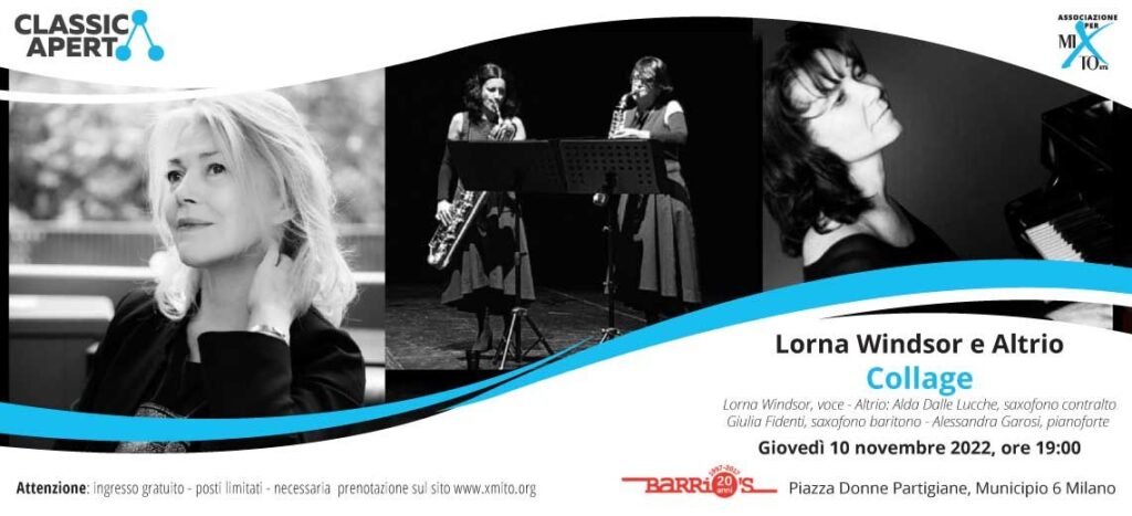 Collage: concerto di Lorna Windsor e Altrio al Teatro EDI Barrio’s di Milano