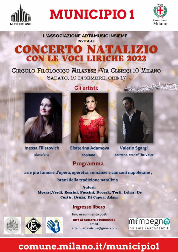 Concerto di Natale gratuito al Circolo Filologico Milanese