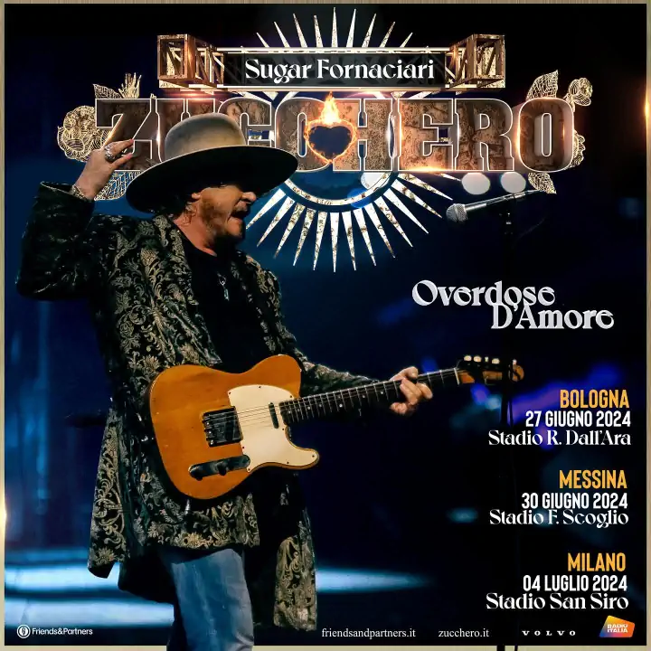 Zucchero Fornaciari in concerto a Milano San Siro con Overdose D'Amore World Tour 2024