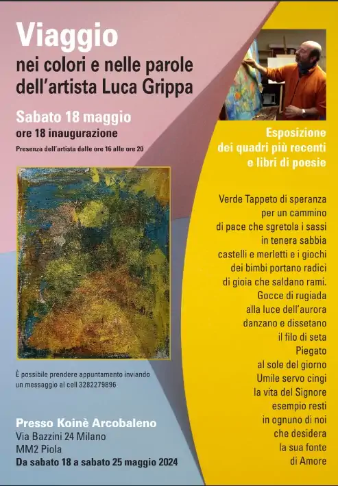 Viaggio nei colori e nelle parole dell'artista Luca Grippa a Milano