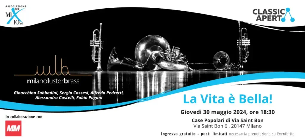 ClassicAperta concerto gratuito di Milano Luster Brass