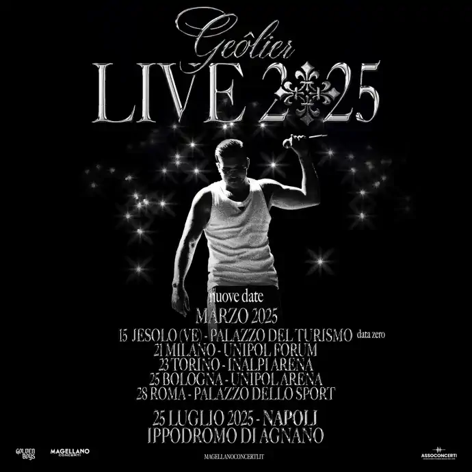 Geolier Live Tour 2025: nuove date dei concerti in Italia