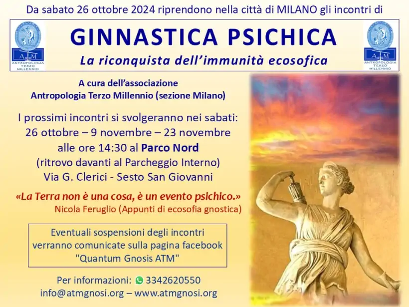 Incontri gratuiti di Ginnastica Psichica al Parco Nord Milano