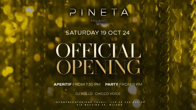 Pineta Milano party di inaugurazione con aperitivo e DJ set