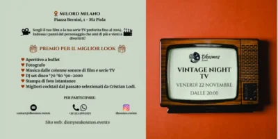 Serata con aperitivo Vintage Night TV al Milord Milano