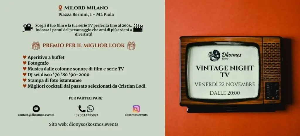 Serata Vintage Night TV al Milord Milano