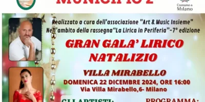 Gran Gala Lirico di natale: concerto gratuito a Milano, Villa Mirabello