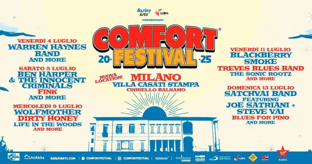 Comfort Festival 2025: line up artisti sul palco